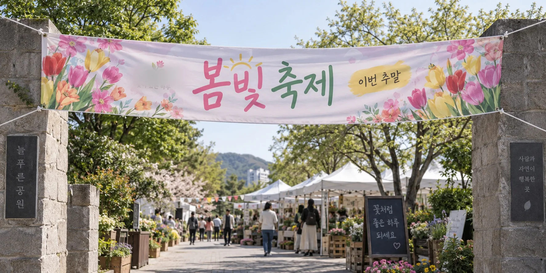 행사 현장에 게시한 대형 현수막
