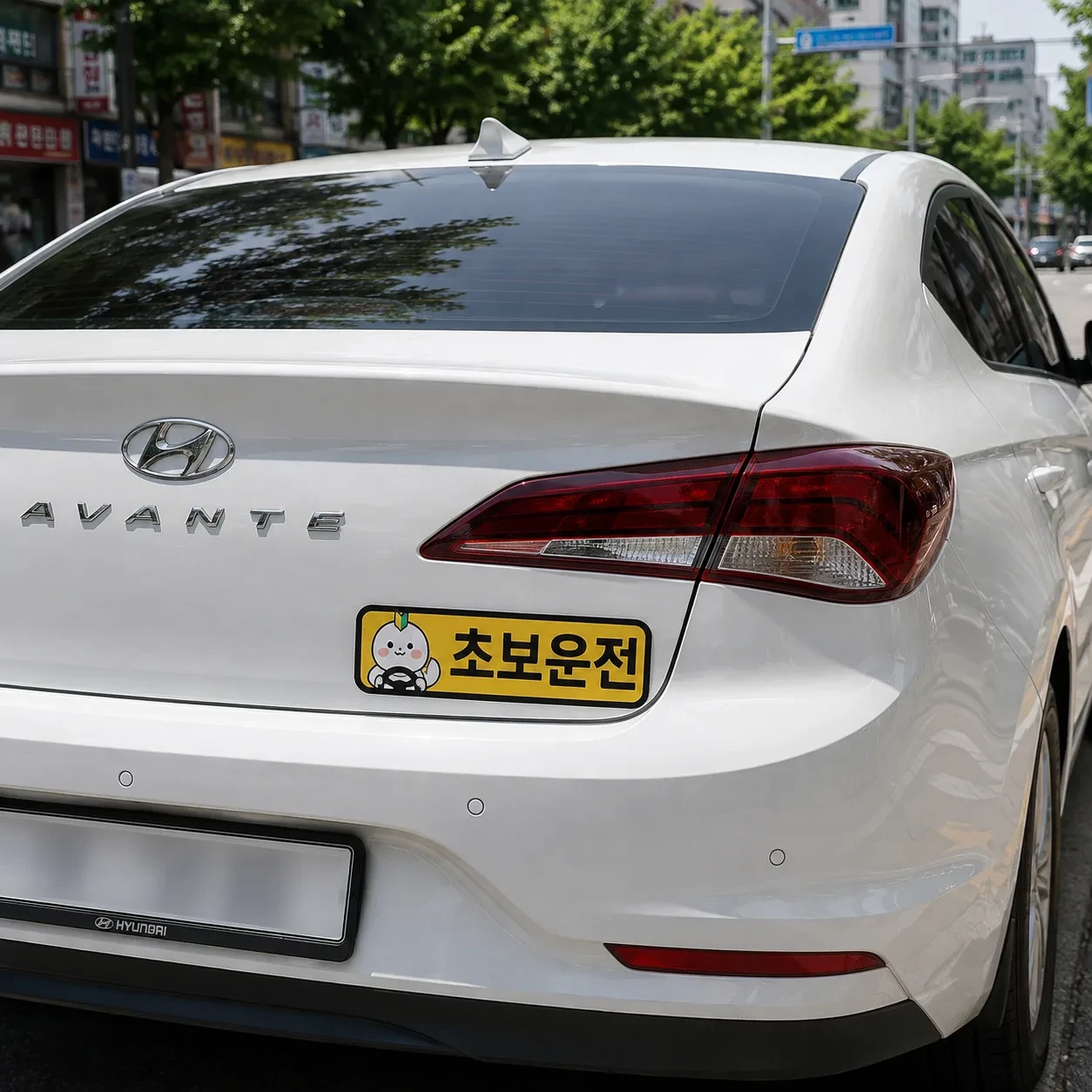 차량용자석 부착 예시